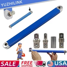 Offset Extension Wrench Set Ratchet Spanner Wrench with 4 Extender Adapter