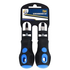 2pc Screwdriver Set Phillips & Flat Head DIY Hand Tool Soft Grip Handle UK Stock