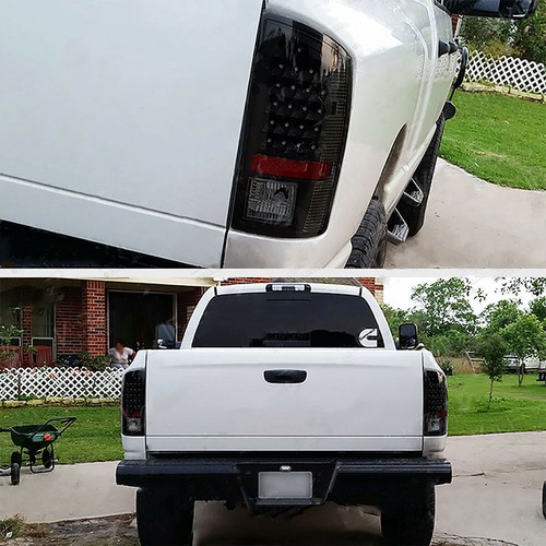 Fit For Dodge Ram 1500 2500 3500 2002-2006 Smoked Black LED Tail Light Lamp Pair - Picture 8 of 8