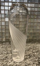 Vintage Lenox Windswept Crystal Cut & Frosted Swirl 7" Bud Vase EUC Made in USA
