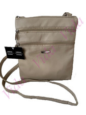 Lorenz Flat Faux Leather Handbag / Messenger / Shoulder Bag Taupe