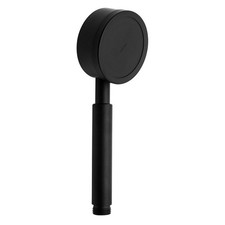 Energy Efficient Round Handheld Rain Shower Head in Black Stainless Steel