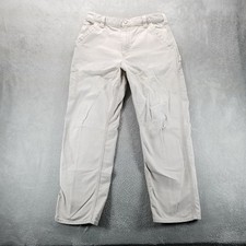 Carhartt Pants Mens 34x30 Beige Relaxed Straight Carpenter Construction Twill