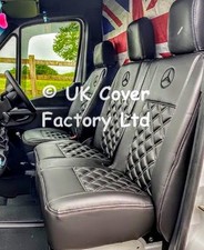CUSTOM FIT VAN SEAT COVERS COMPATIBLE WITH MERCEDES VITO W447 BLACK 1-5