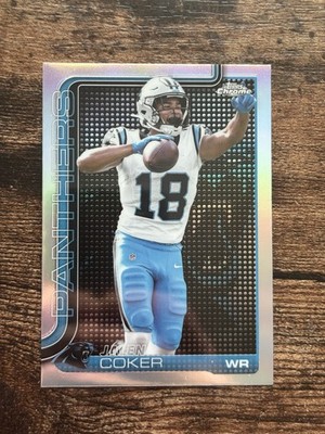 2025 Topps Chrome Football Jalen Coker #39 Lightboard Logo Variation Panthers