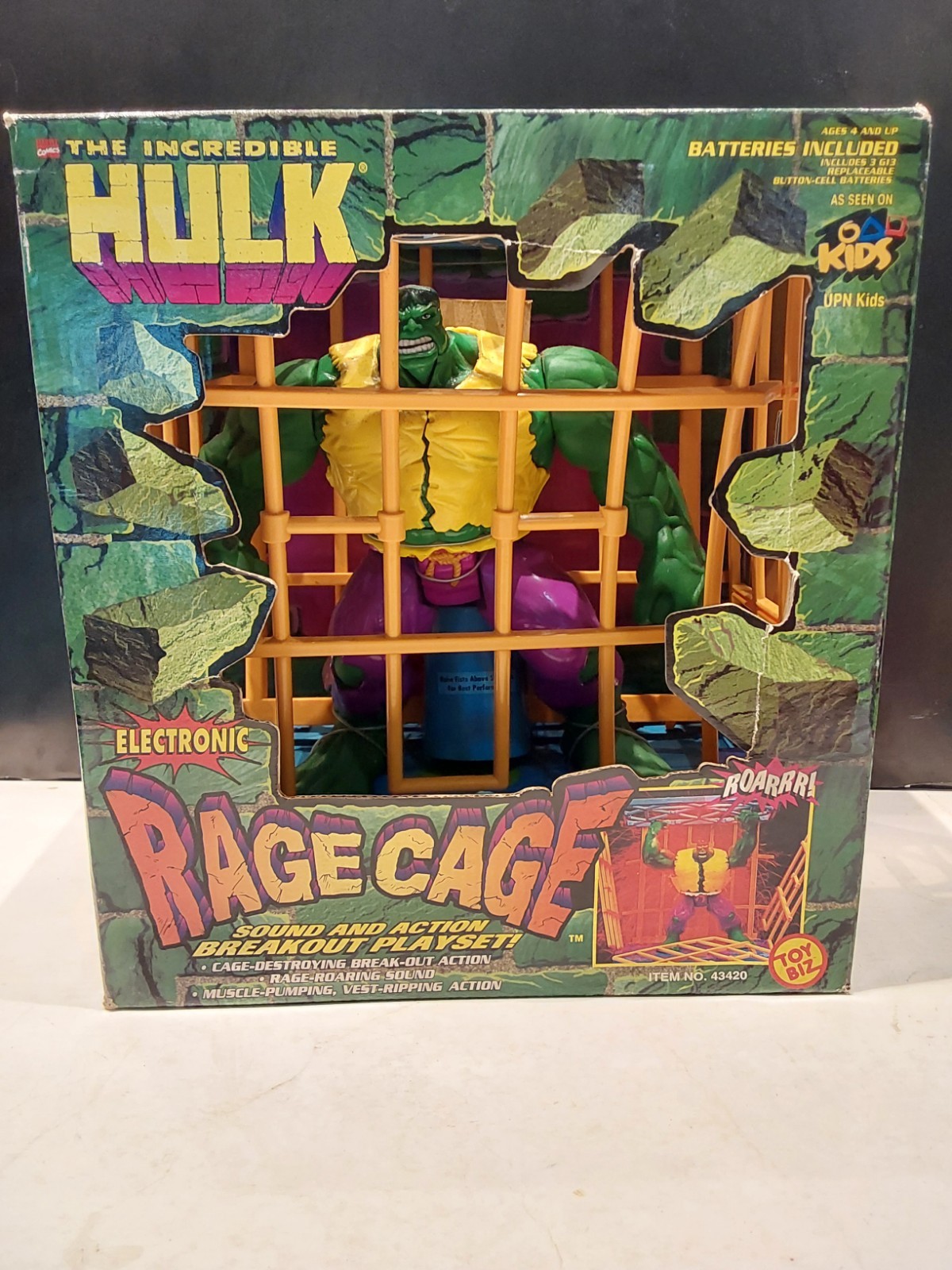 Incredible Hulk Rage Cage Electronic Action Figure 1996 Toy Biz NIB ...