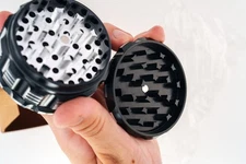 75mm 3" Metal Tobacco Grinder 4 Layer Herb Spice Crusher Black