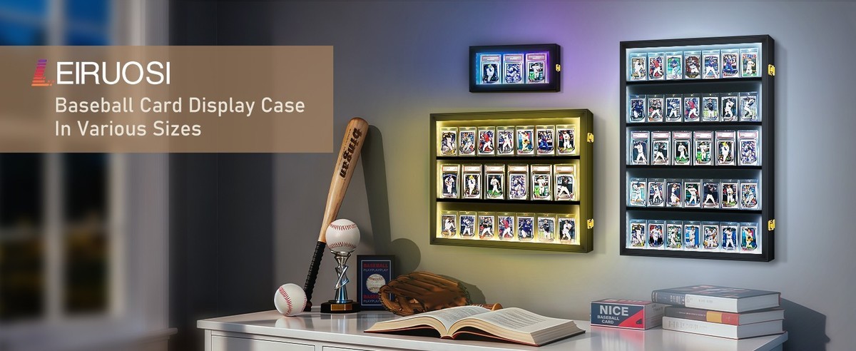 Graded Trading Card Display Case 3 RGB LED Light Sport PSA Slabs Baseball  Frame