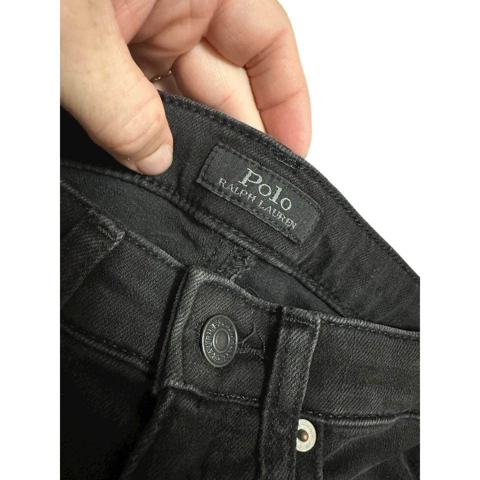 Polo Ralph Lauren Kids Black High Rise Skinny Jeans Distressed Size 12 - Image 3 of 4