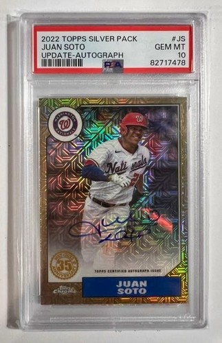 2022 Topps Update Juan Soto 1987 Chrome Silver Packs Auto #20/25 PSA 10