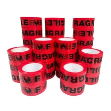 36rolls 2mil 2"100yard printing fragile black text red background packaging tape