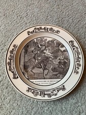 Antique French Creil Montereau Wedgwood Creamware Style Plate Don Quixote