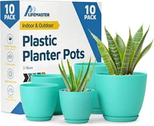 Planter Pots with Drainage Holes - Lightweight, Durable, and Space-Saving Pots f