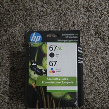 Genuine HP 67XL Black  67 Tri-Color Ink Cartridges 2-Pack 3YP30AN Dated 2024