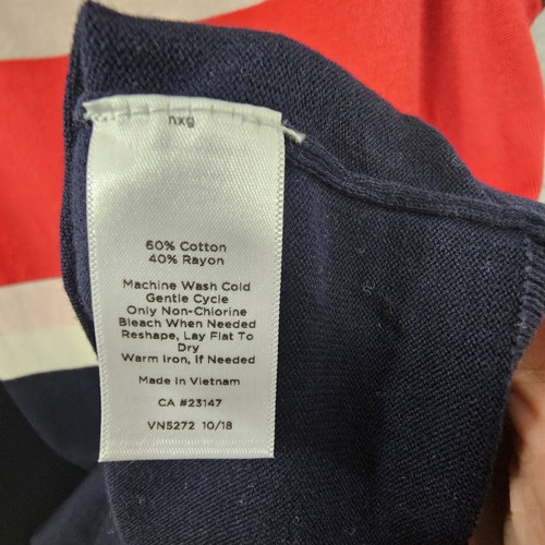 Camiseta sin mangas para mujer Talbots azul marino rojo rosa blanco a rayas talla PM - Imagen 4 de 5