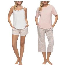 NWT Women's FELINA 4 Piece Tank, Shirt, Shorts, Capri Pajama Set Size XL B2 
