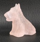 Boyd's Crystal Art Glass DUKE the SCOTTIE DOG #23 COTTON CANDY SATIN 2005 SIGNED — photo 2