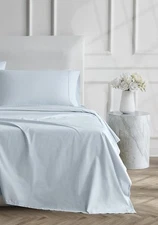Luxury Cotton 400 Thread Count Ultimate Cotton Percale 4-Piece Sheet Set, Que...