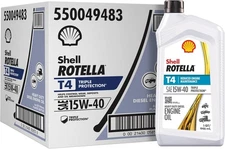 Shell Rotella T4 Triple Protection 15W-40 Motor Oil, 1 Quart (6 Pack) 1 