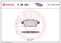 Hinterachse Brembo P 49 051 Bremsbelagsatz, Scheibenbremse FüR Besturn (Faw),For