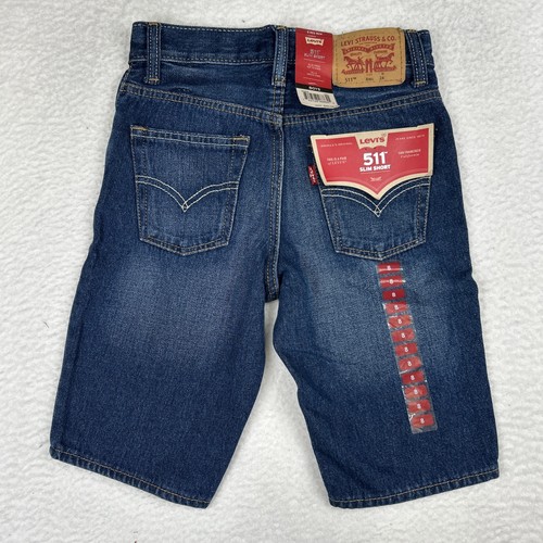 NWT Levi’s 511 Slim Short Denim Blue Jean Shorts Boys Size 8 - Picture 2 of 4