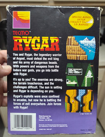 RYGAR NES GAME W BOX, MANUAL, ETC. VERY RARE! NINTENDO TESTED CIB TECMO
