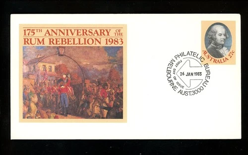 Postal History Australia H&G # B_ / SSS #E117 FDC Rum Rebellion 1983 Melbourne