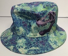 Ultra Mega Rad Dinosaur Skull Mottled Blue, Green, and Pink Bucket Hat L/XL