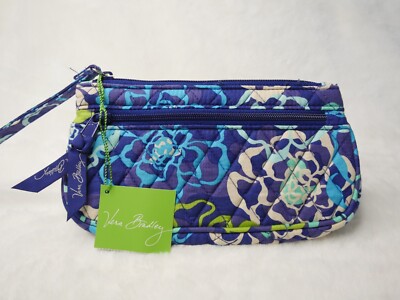 Vera Bradley Wristlet Wallet travel phone case holder Katalina Blue RARE  New