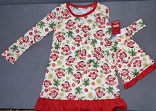 JAMMIES FOR YOUR FAMILIES CHRISTMAS NIGHTGOWN WITH DOLL GOWN Girls Size XXS 4/5