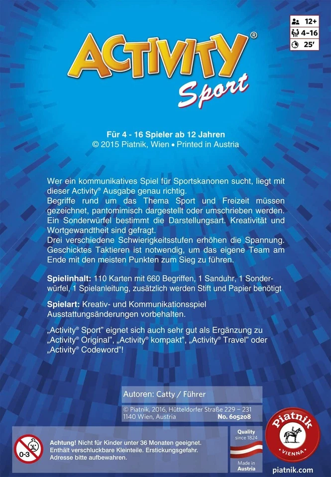 Piatnik - Activity Sport Brettspiel Ratespiel Partyspiel - Bild 2 von 3