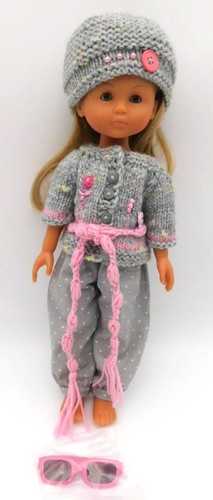 Handmade OOAK Knitted Gray Outfit Made for Little Darling DOLL NOT INCLUDED