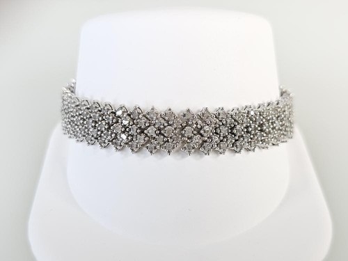 6,75" 925 Sterlingsilber 1 Karat rundes Diamant Armband (AM1067437) - Bild 2 von 8