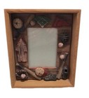BASEBALL THEME PHOTO FRAME 3-D WOOD RESIN HOLDS 3.5 X 5 PHOTO TABLE TOP — photo 2