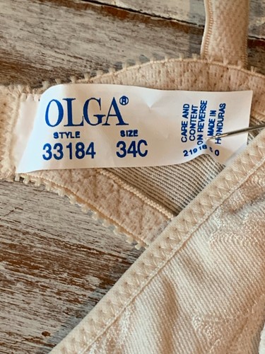 Vintage Olga Demi Underwire Bra 34C Nude Sheer Tapestry 33184 NEW - Picture 7 of 12