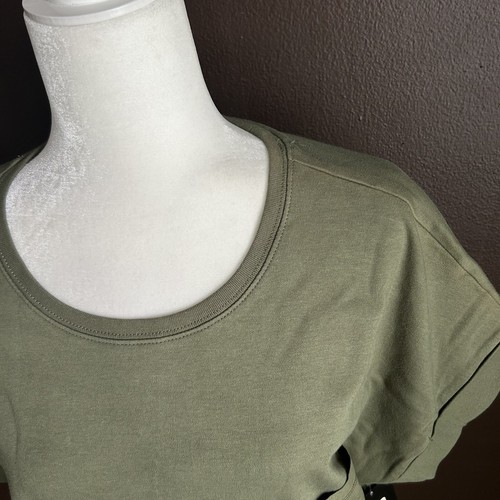 Avia tamaño grande 12/14 Performance Pocket Tee Shirt Olive Green Mujer - Imagen 2 de 5
