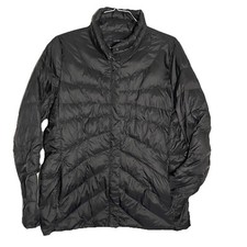 Lands' End Jacket Women XL/ T/18 Black Coat Puffer 90 Down Quilted Zip Pocket 