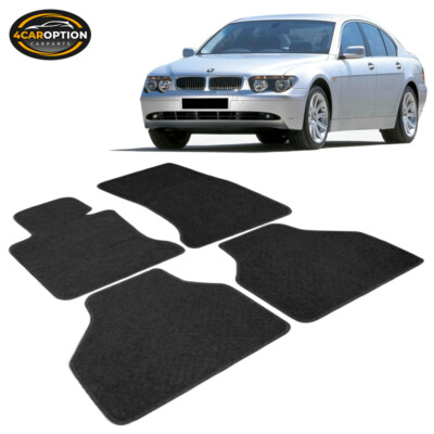04-09 E65 7-Series 4Dr Floor Mats Carpet Front Rear Nylon Black 4PC FOR: (BMW)