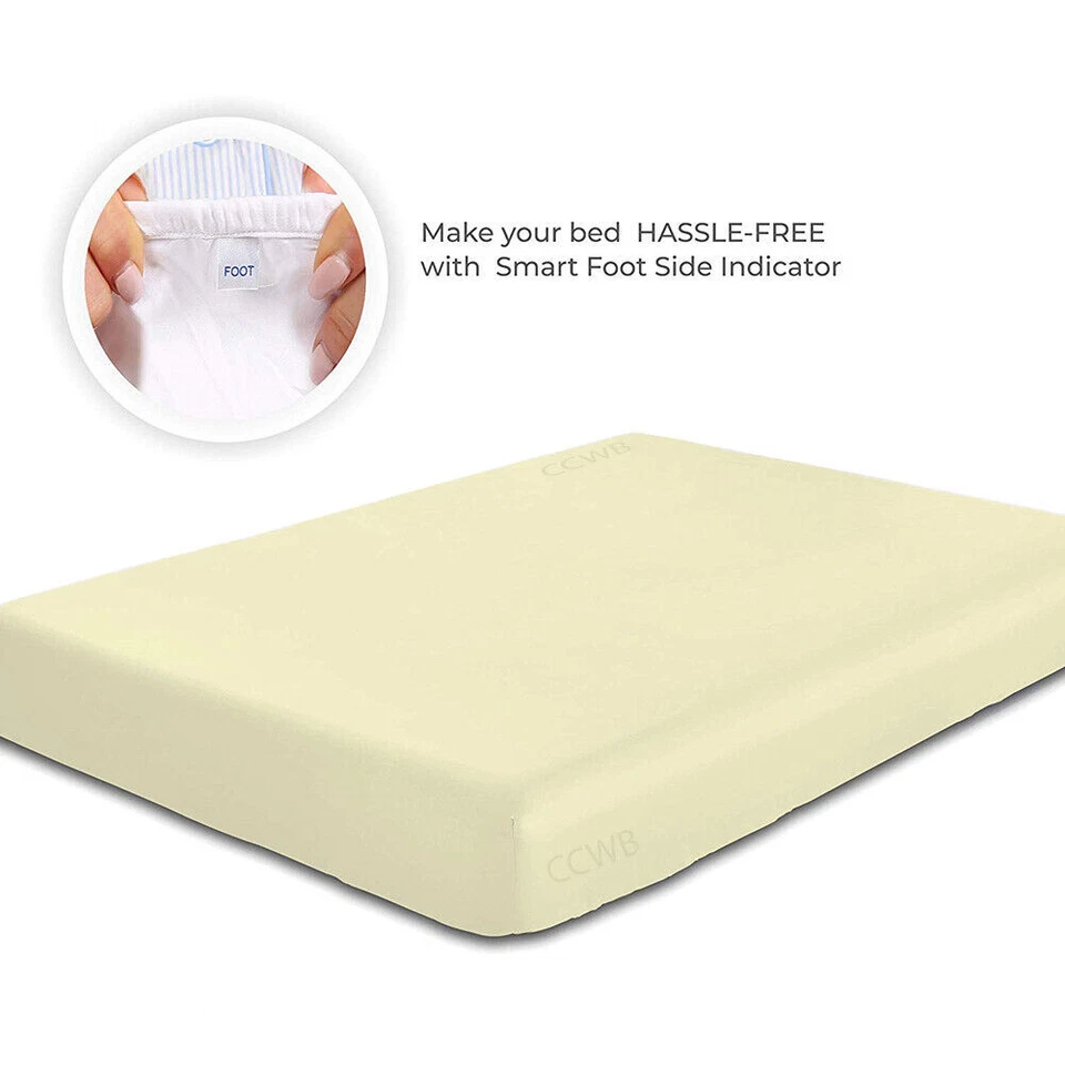 All Size 800 TC Ivory Solid 7 PC Bedding Set Egyptian Cotton Comfortable - Image 2 of 3