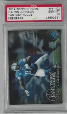 2014 Chrom Fantasy Focus # Ff-Cj Calvin Johnson PSA 10 Edelstein Mint Lions