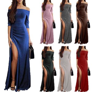 off the shoulder bodycon maxi dress