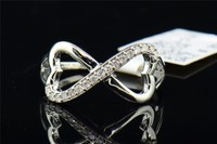 Ladies .925 Sterling Silver Heart Infinity Diamond Engagement Ring Wedding Band on sale Ladies .925 Sterling Silver Heart Infinity Diamond Engagement Ring Wedding Band on sale