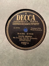 Ralph Mendez And His Orchestra - Dark Eyes / La Estrellita 1949 Shellac, 10" Dec