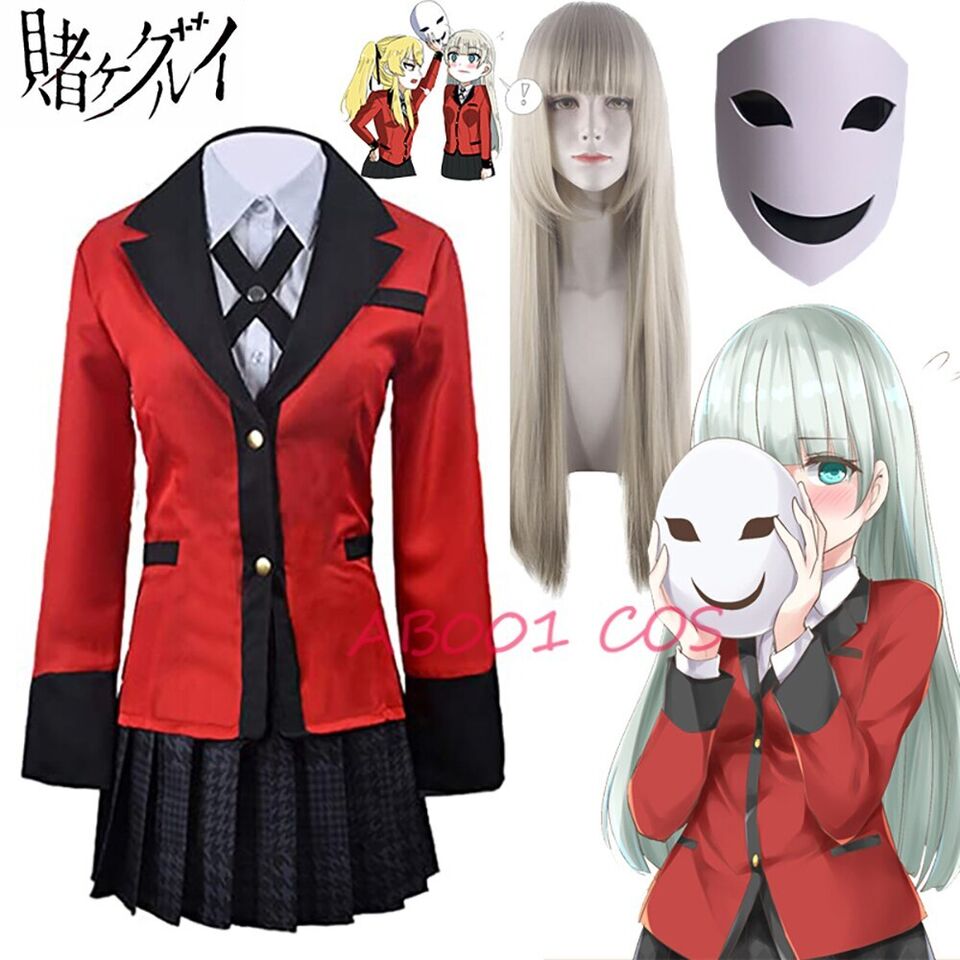 Momobami Ririka Cosplay Costume Anime Kakegurui Compulsive Gambler Red Uniform