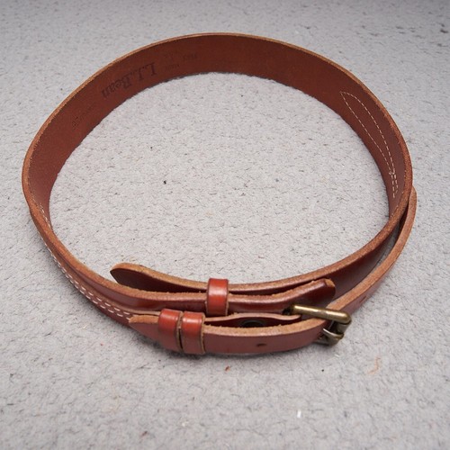 Vintage L.L. Bean Brown Leather Ranger Belt Cowhide Western Cowboy USA Kids 26 - Picture 8 of 14