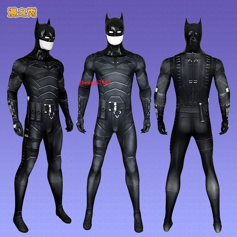 Batman 2022 Bruce Wayne Adulto Cosplay Conjunto Hombres Mono Disfraz Casco Nuevo Foto 3 de 4