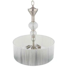 World Imports Bayonne Collection 3-Light Brushed Nickel Inverted Hanging Pendant