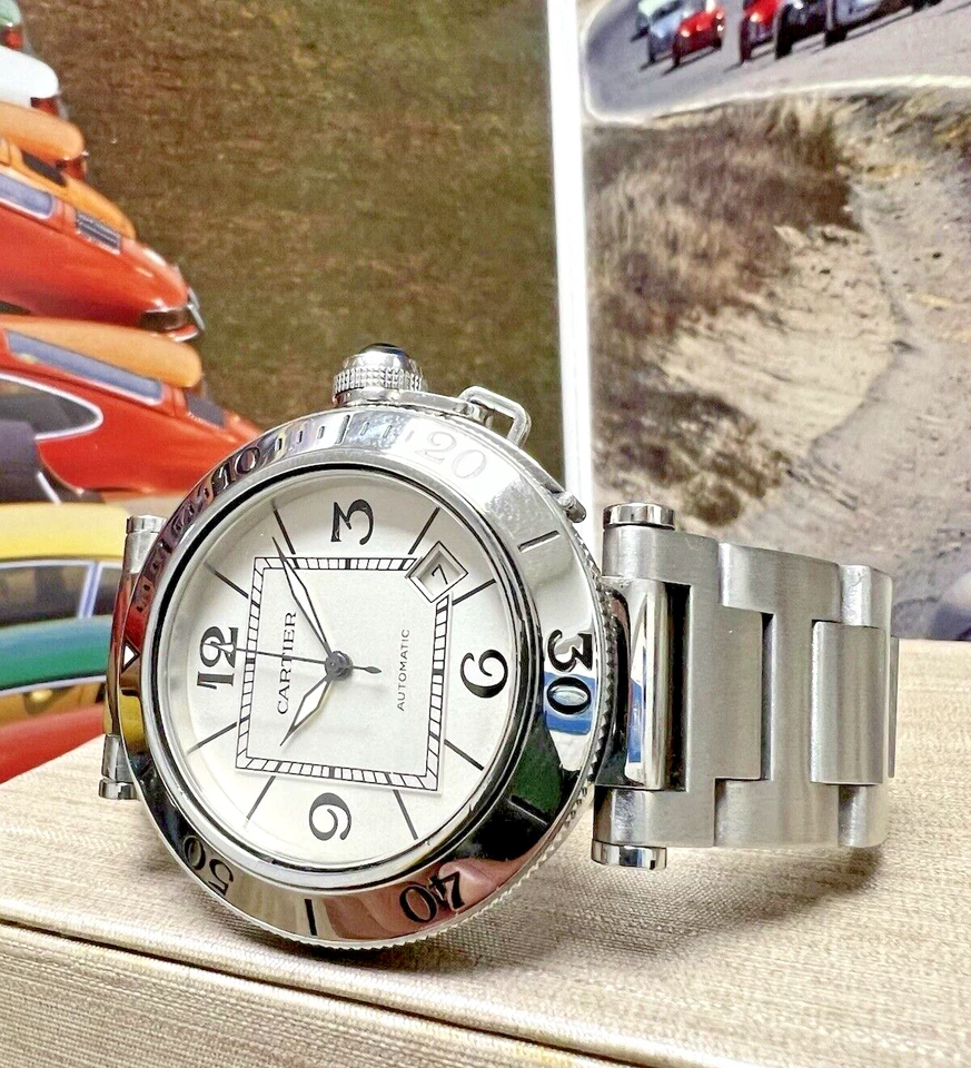 Cartier Pasha Stainless Steel Automatic 40mm White Dial Watch Ref: 2790 - Image 3 of 4