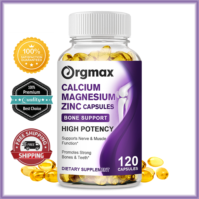 120 Caps Magnesium Zinc Vitamin D3 Calcium 1000MG Complex Promotes Strong Bones