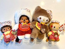 NEW Monchhichi x Hello Kitty collaboration Part 2 Plush Toy Set of 4 sanrio jpn